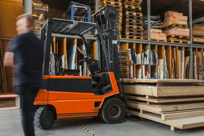 yellow and black fork lift